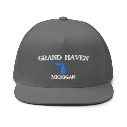 'Grand Haven' Flat Bill Snapback (w/ Michigan Outline)