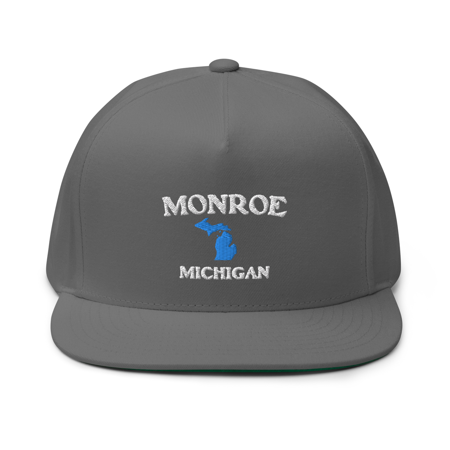 'Monroe Michigan' Flat Bill Snapback (w/ Michigan Outline)