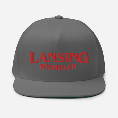 'Lansing Michigan' Flat Bill Snapback (1980s Drama Parody)