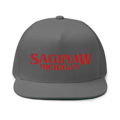 'Saginaw Michigan' Flat Bill Snapback (1980s Drama Parody)