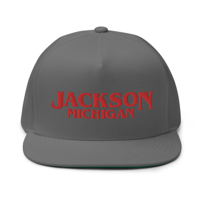 'Jackson Michigan' Flat Bill Snapback (1980s Drama Parody)