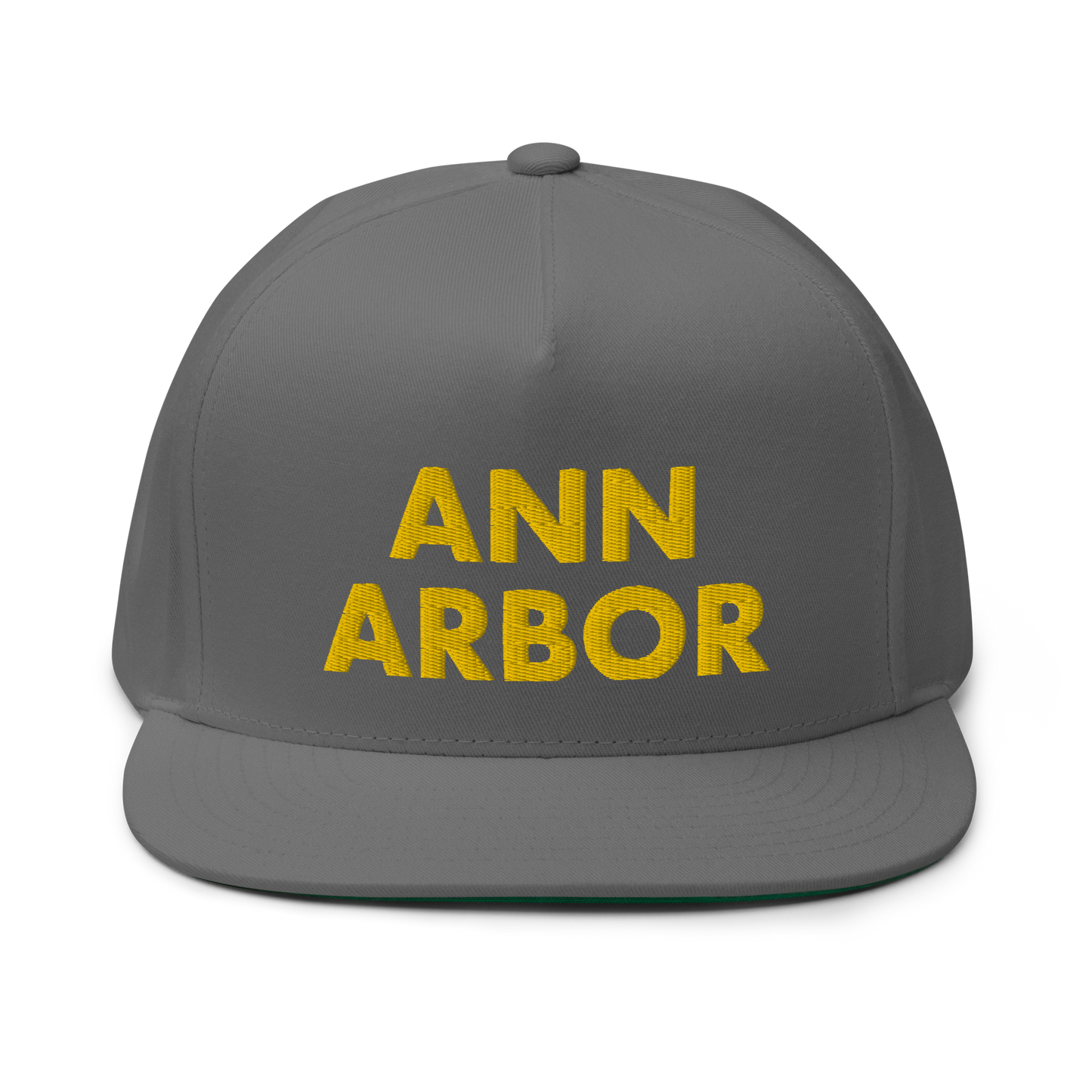 'Ann Arbor' Flat Bill Snapback | Gold Embroidery