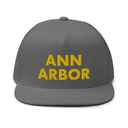 'Ann Arbor' Flat Bill Snapback | Gold Embroidery