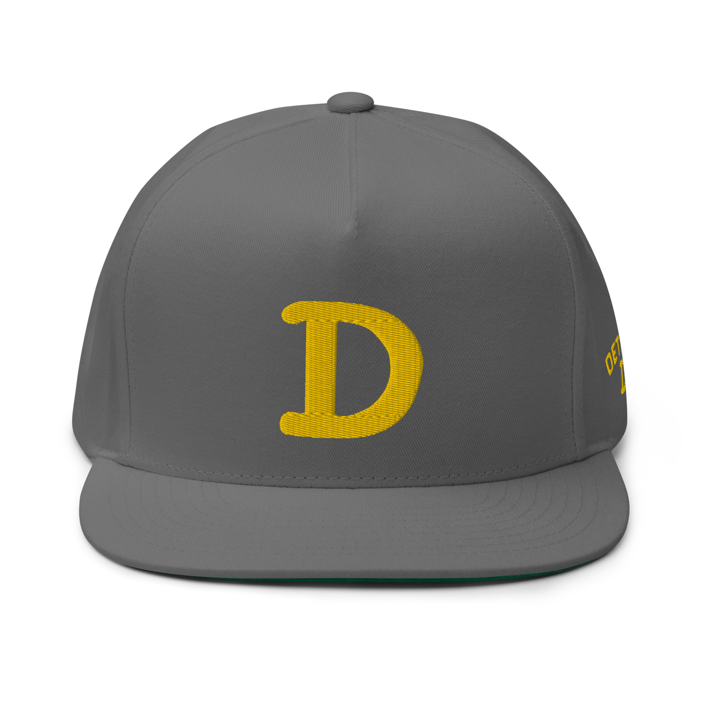 Detroit 'Old French D' Flat Bill Snapback (w/ Side Design) | Gold Embroidery