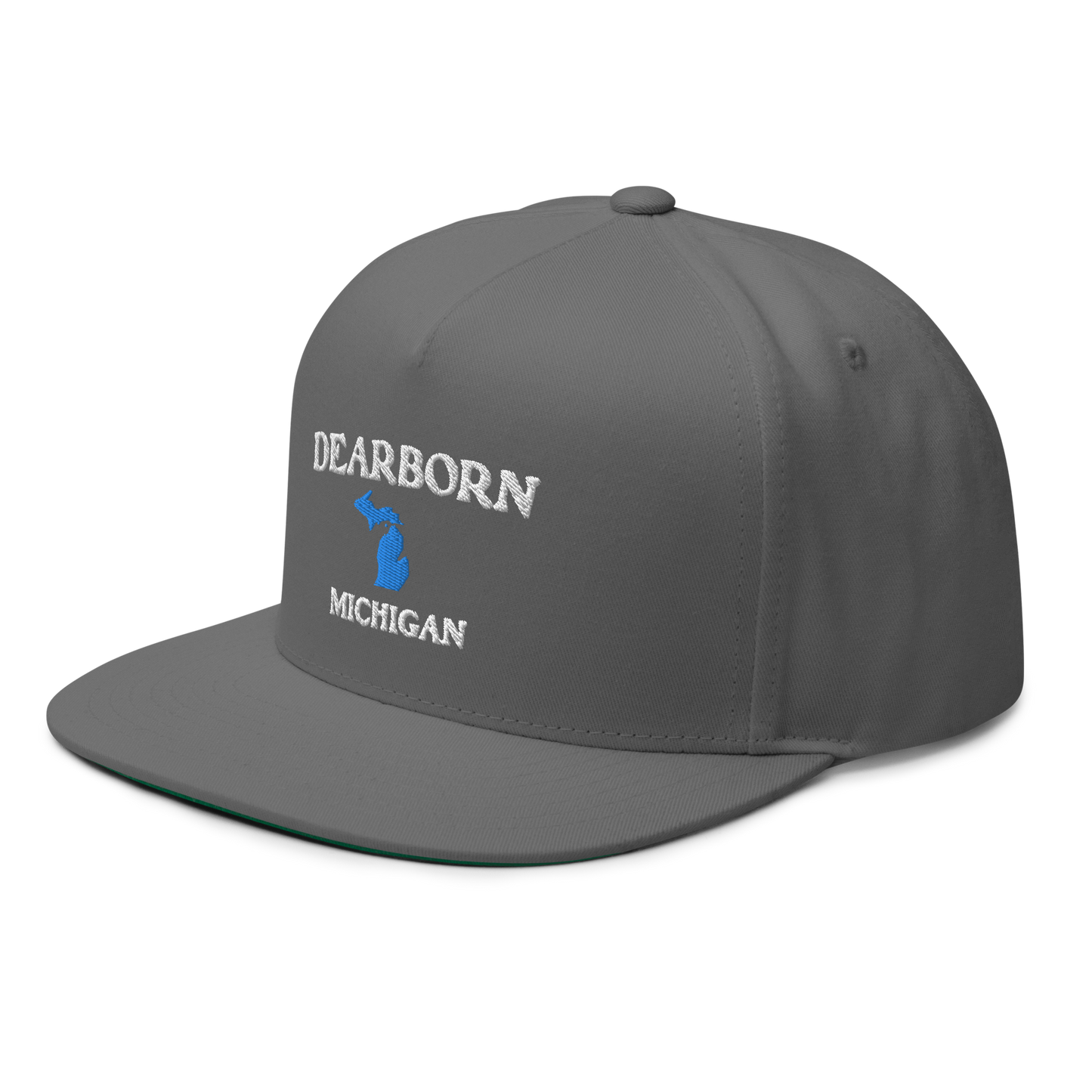 'Dearborn Michigan' Flat Bill Snapback (w/ Michigan Outline)