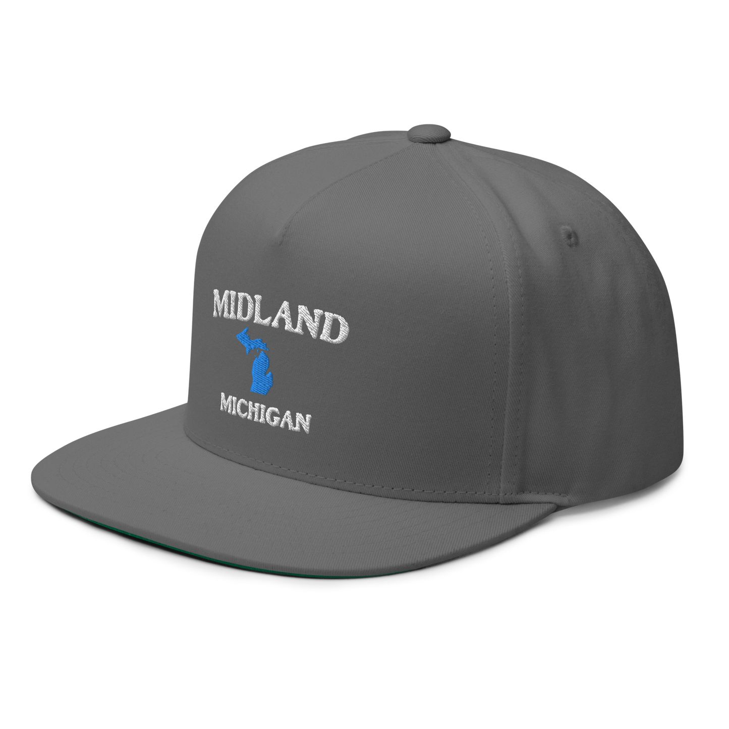 'Midland Michigan' Flat Bill Snapback (w/ Michigan Outline)