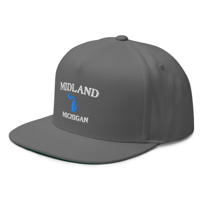 'Midland Michigan' Flat Bill Snapback (w/ Michigan Outline)