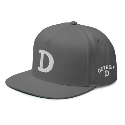 Detroit 'Old French D' Flat Bill Snapback (w/ Side Design)