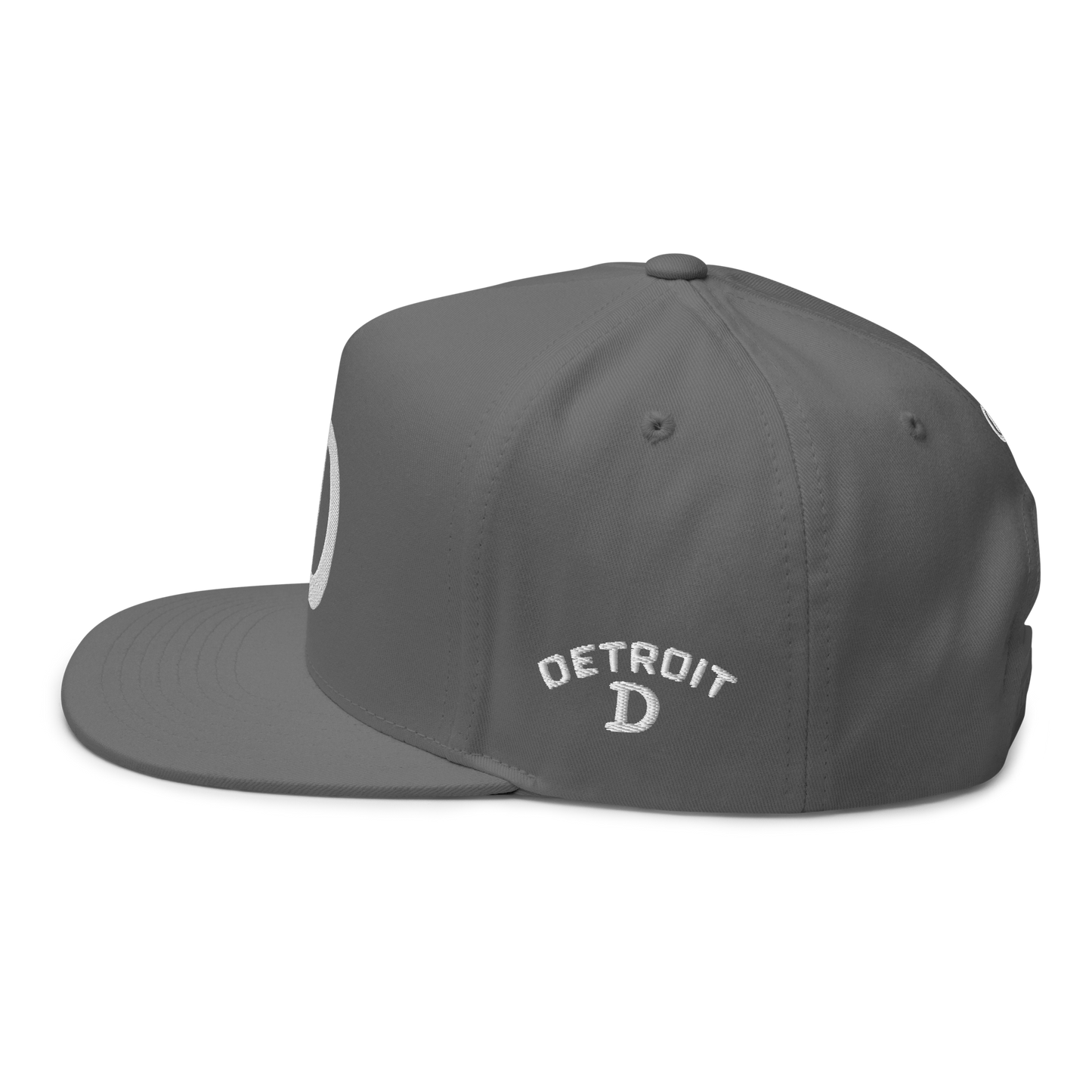 Detroit 'Old French D' Flat Bill Snapback (w/ Side Design)