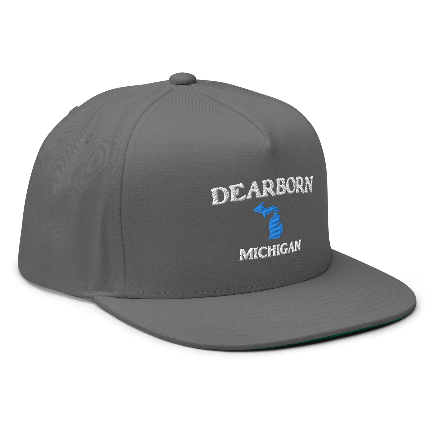 'Dearborn Michigan' Flat Bill Snapback (w/ Michigan Outline)