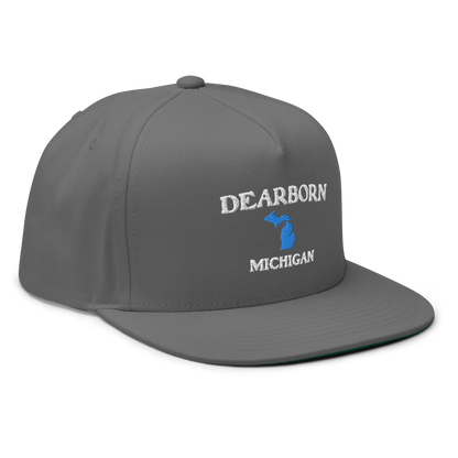 'Dearborn Michigan' Flat Bill Snapback (w/ Michigan Outline)