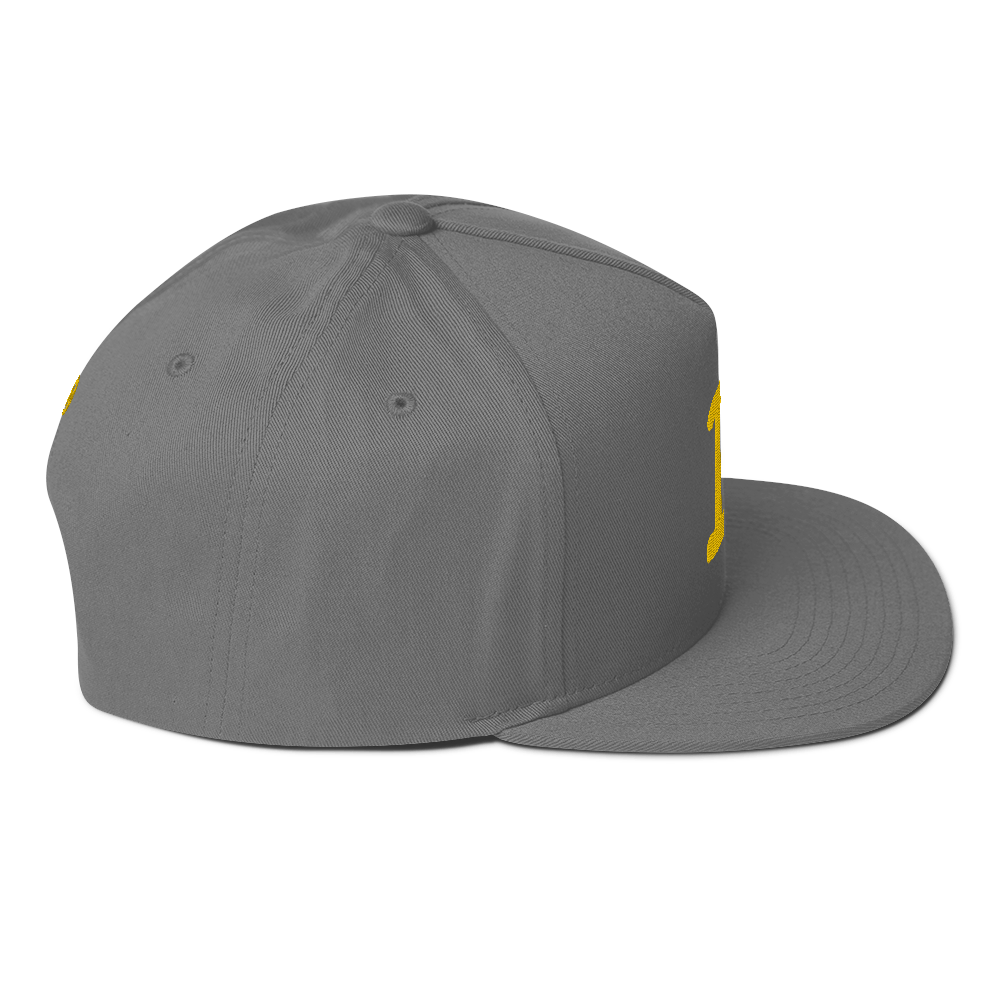 Detroit 'Old French D' Flat Bill Snapback (w/ Side Design) | Gold Embroidery