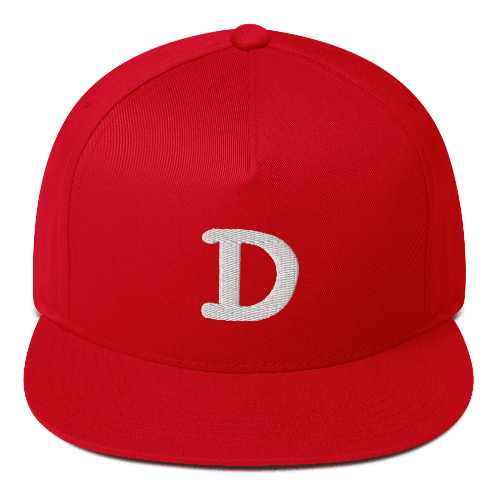 Detroit 'Old French D' Flat Bill Cap | White Embroidery - Circumspice Michigan