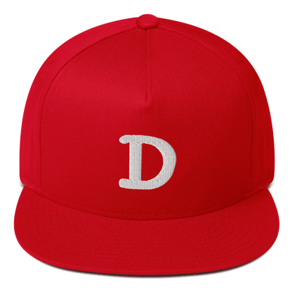 Detroit 'Old French D' Flat Bill Cap | White Embroidery - Circumspice Michigan