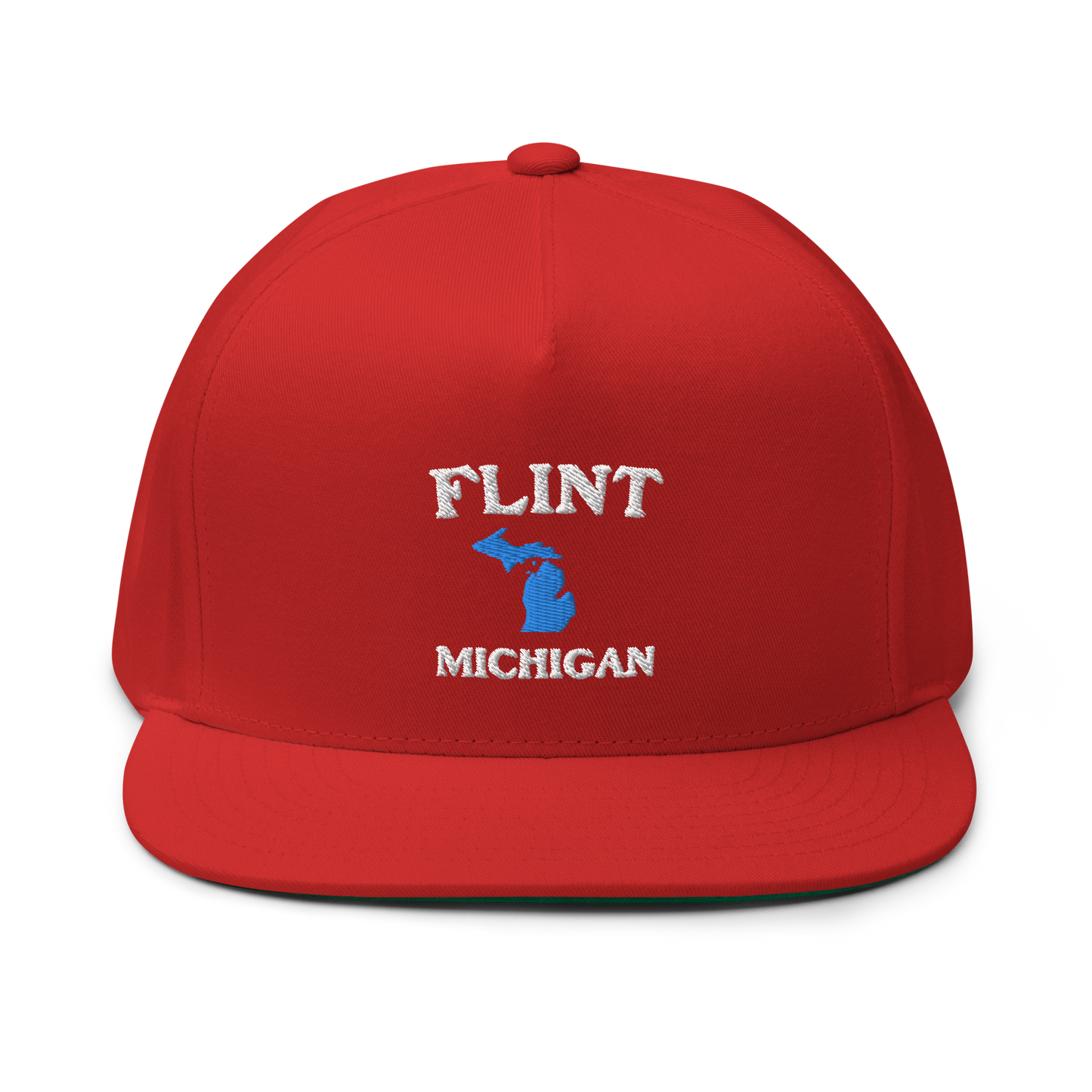 'Flint Michigan' Flat Bill Snapback (w/ Michigan Outline)