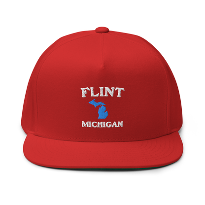 'Flint Michigan' Flat Bill Snapback (w/ Michigan Outline)