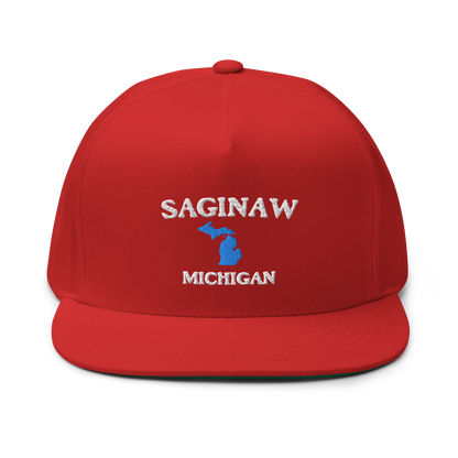 'Saginaw Michigan' Flat Bill Snapback (w/ Michigan Outline)