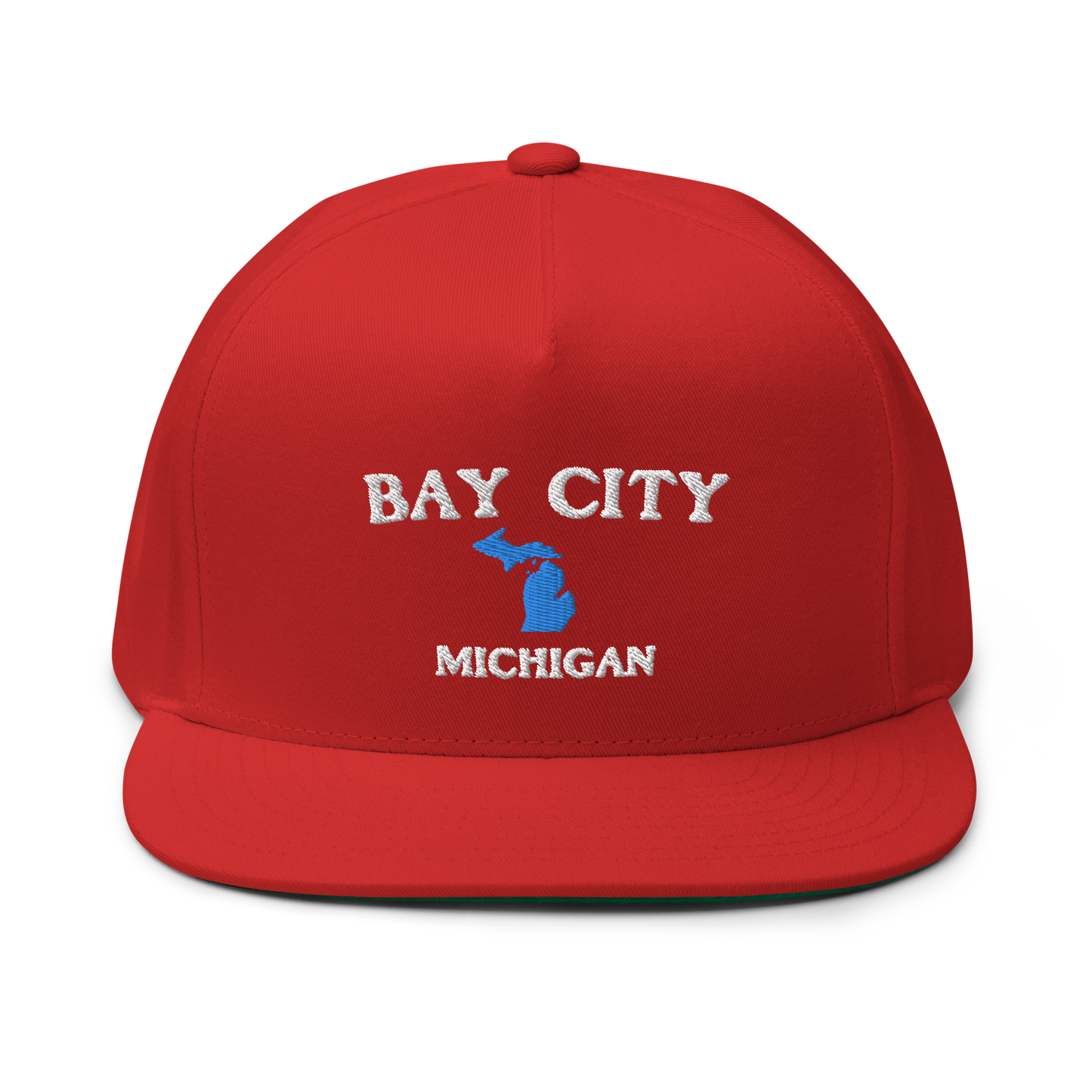 'Bay City Michigan' Flat Bill Snapback (w/ Michigan Outline)