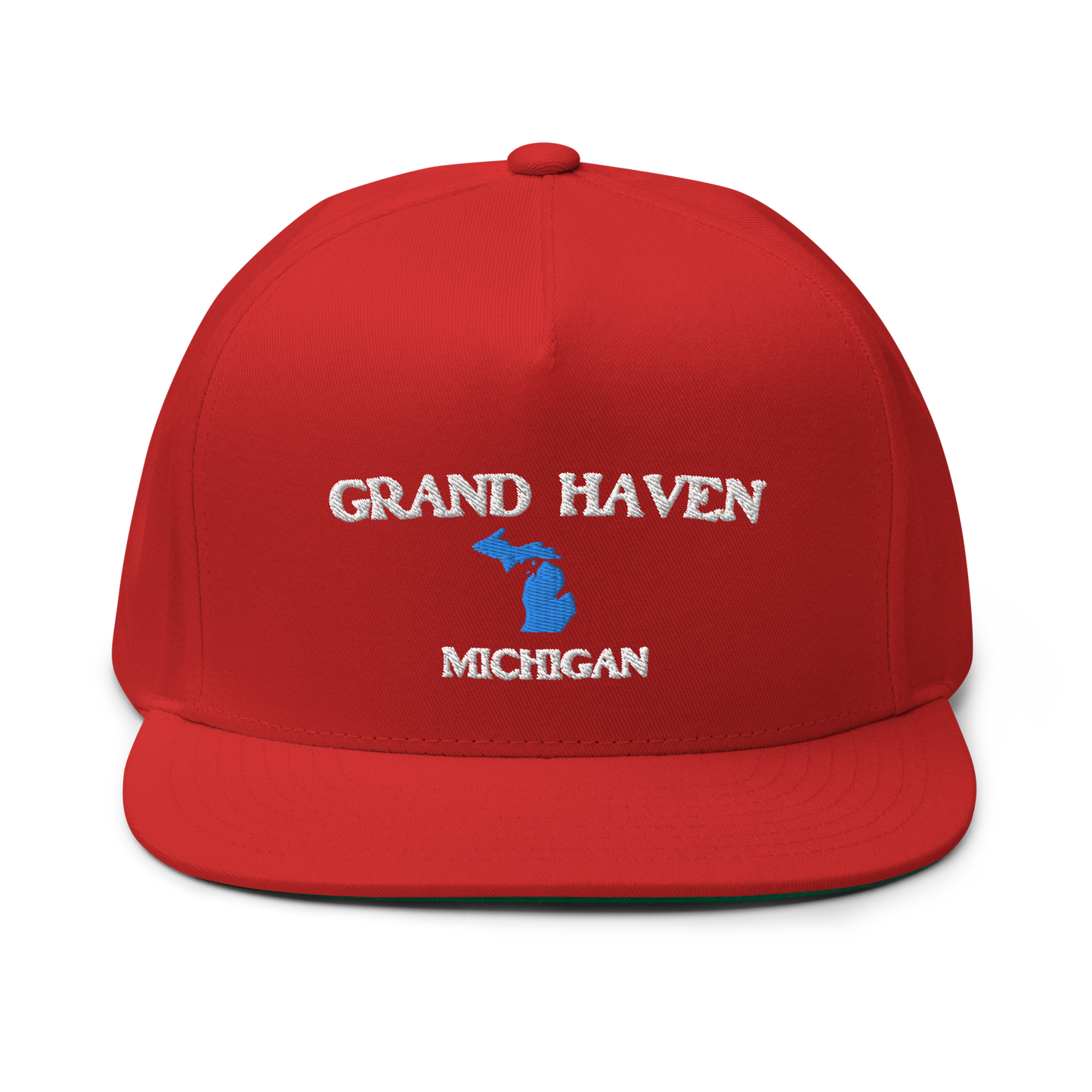 'Grand Haven' Flat Bill Snapback (w/ Michigan Outline)