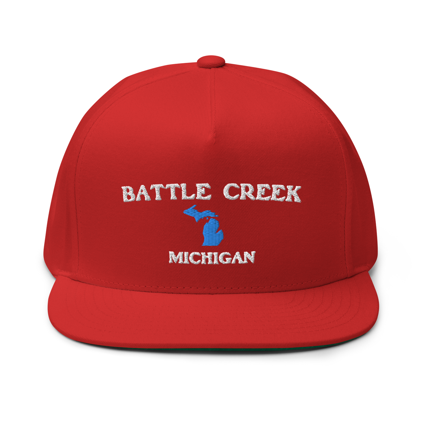 'Battle Creek Michigan' Flat Bill Snapback (w/ Michigan Outline)