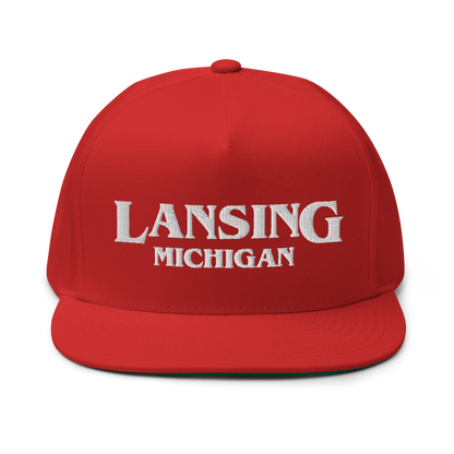 'Lansing Michigan' Flat Bill Snapback (1980s Drama Parody)