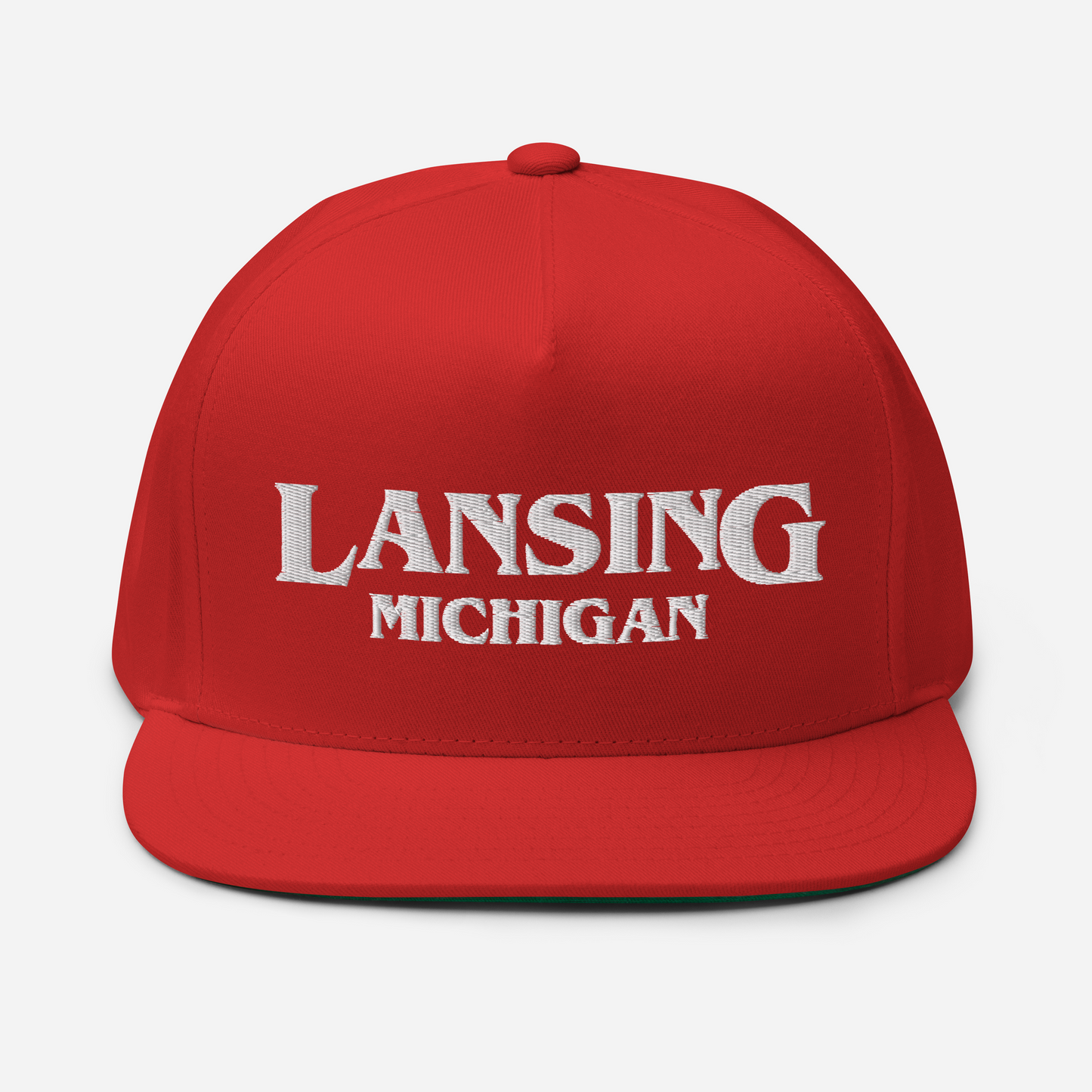 'Lansing Michigan' Flat Bill Snapback (1980s Drama Parody)