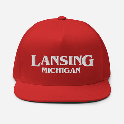 'Lansing Michigan' Flat Bill Snapback (1980s Drama Parody)