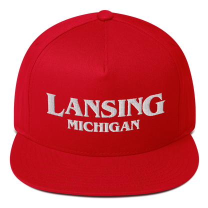 'Lansing Michigan' Flat Bill Snapback (1980s Drama Parody)