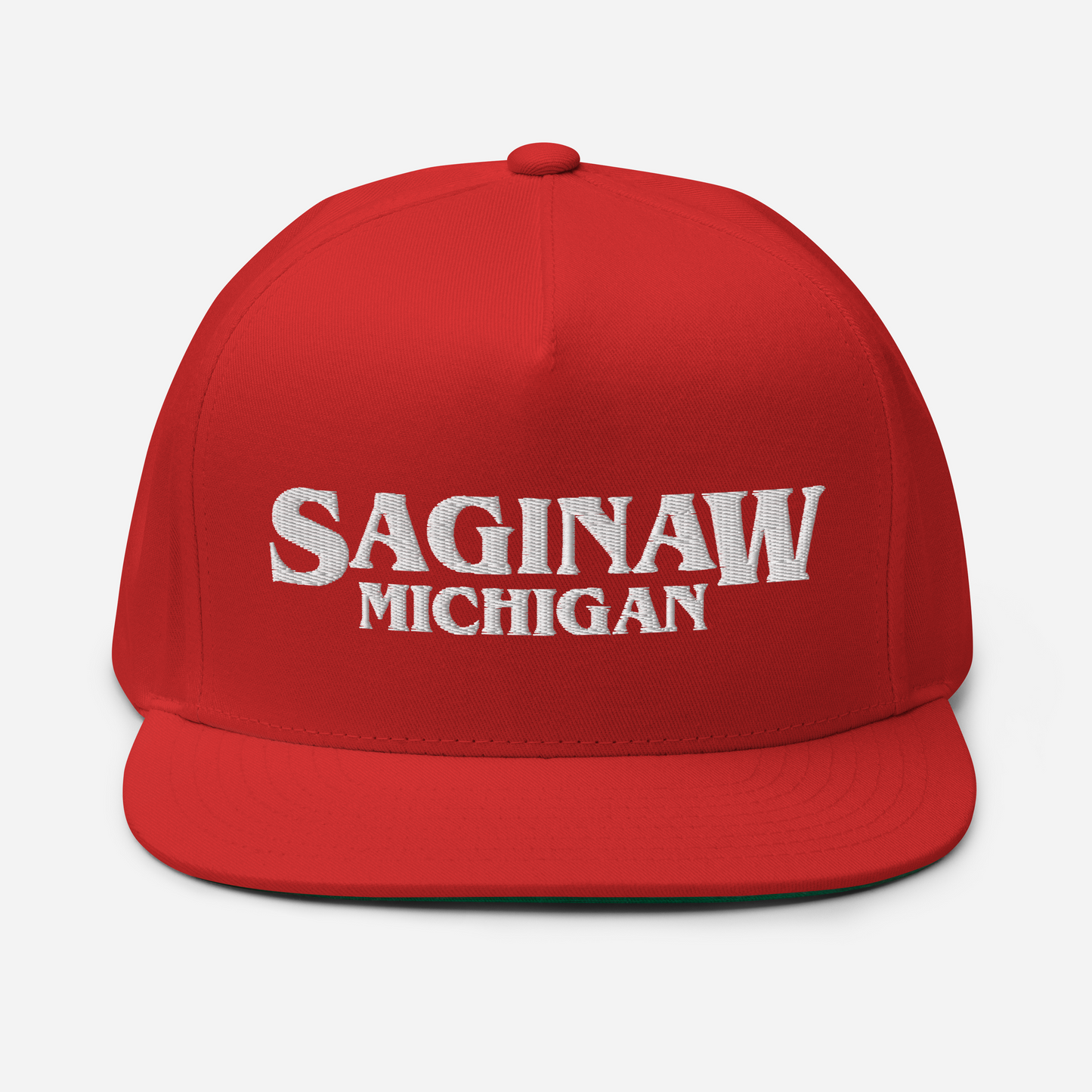 'Saginaw Michigan' Flat Bill Snapback (1980s Drama Parody)