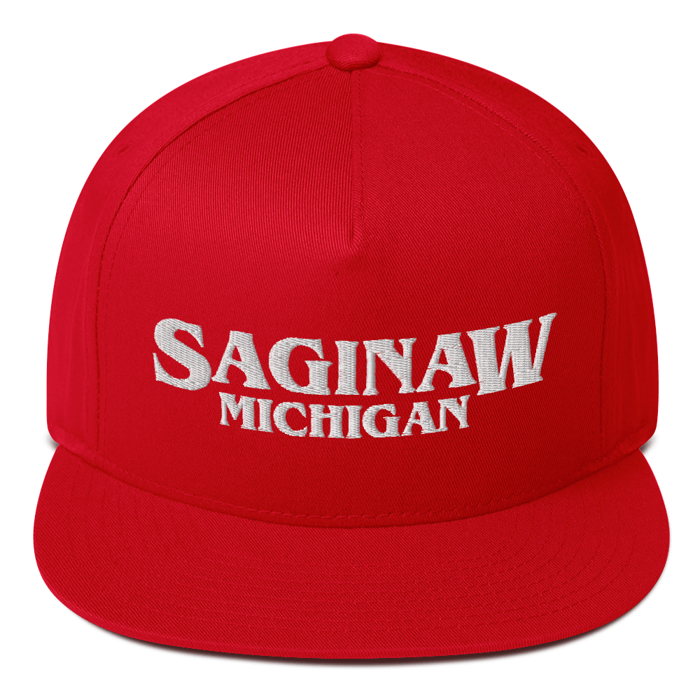 'Saginaw Michigan' Flat Bill Snapback (1980s Drama Parody)