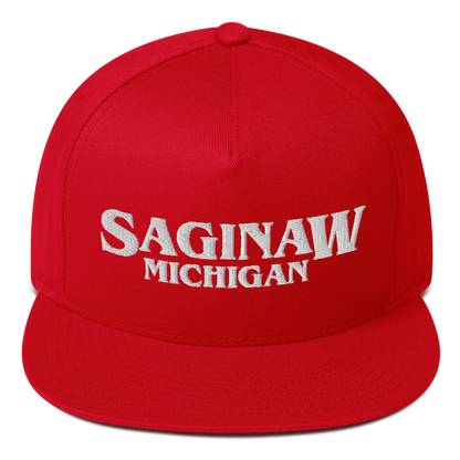 'Saginaw Michigan' Flat Bill Snapback (1980s Drama Parody)