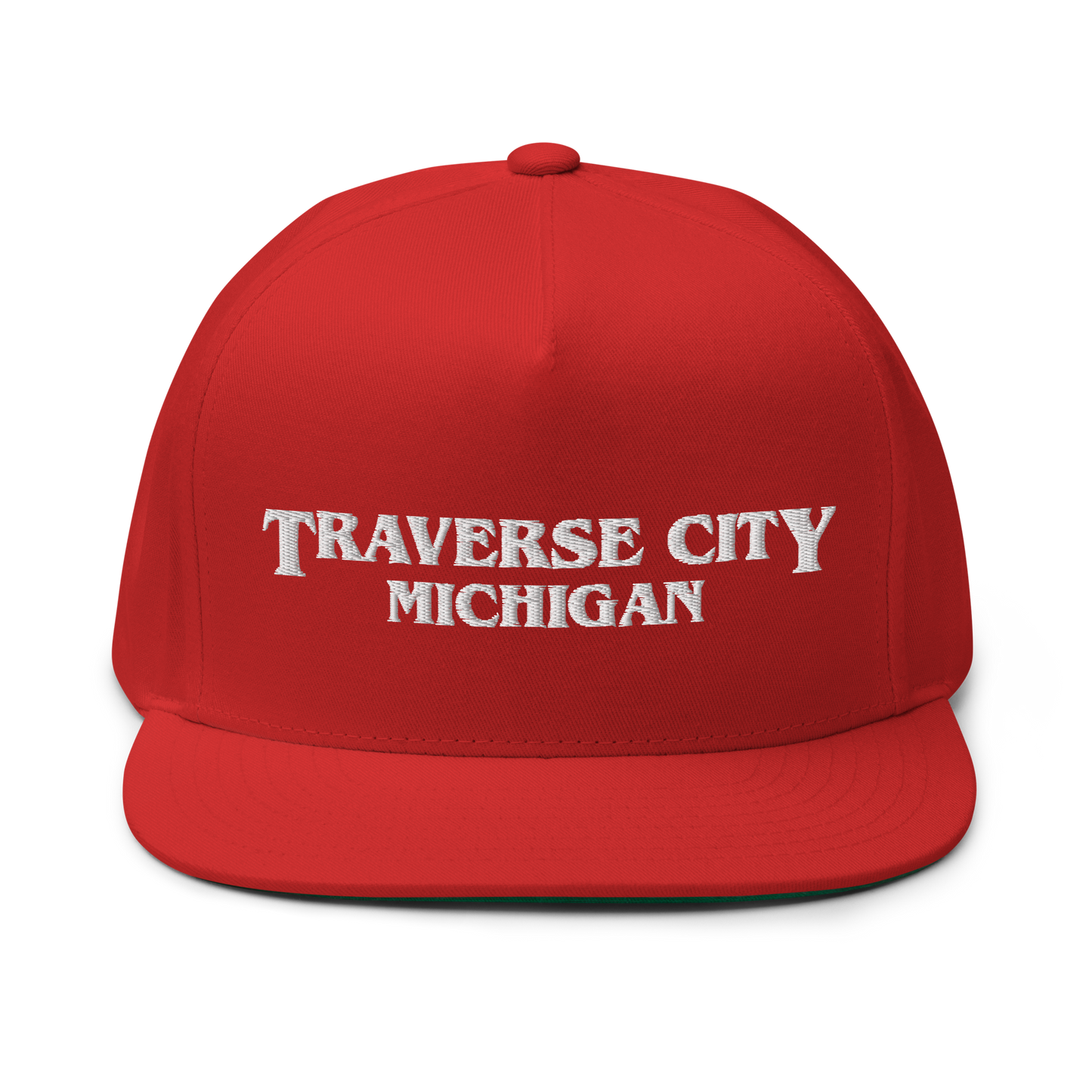 'Traverse City Michigan' Flat Bill Snapback (1980s Drama Parody)