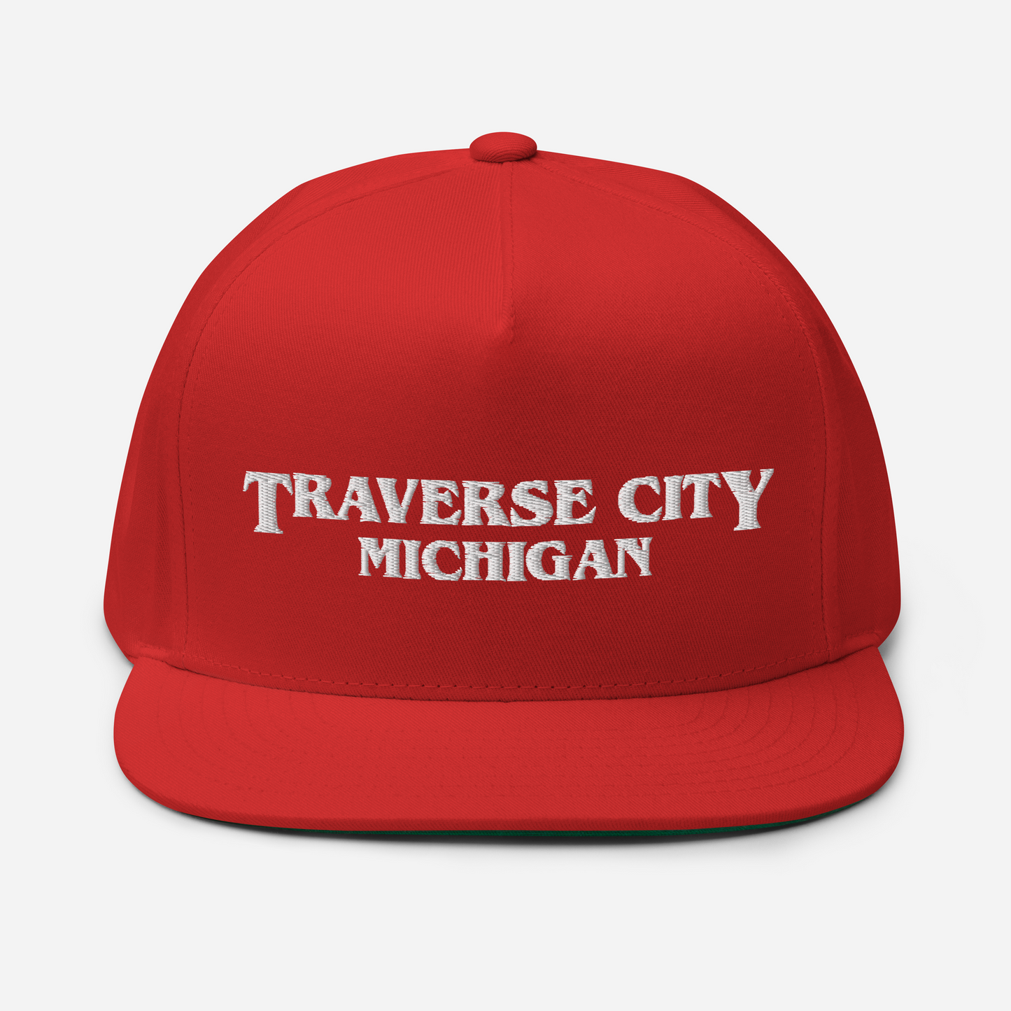 'Traverse City Michigan' Flat Bill Snapback (1980s Drama Parody)