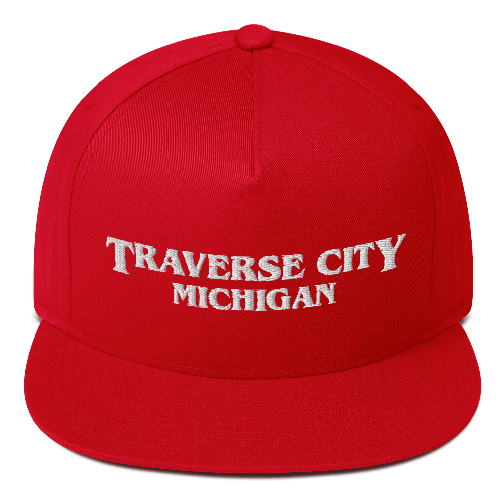 'Traverse City Michigan' Flat Bill Snapback (1980s Drama Parody)