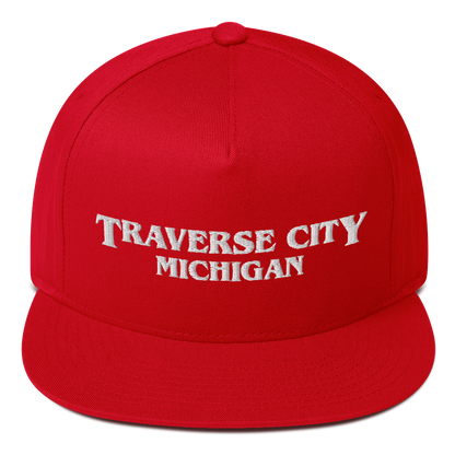 'Traverse City Michigan' Flat Bill Snapback (1980s Drama Parody)