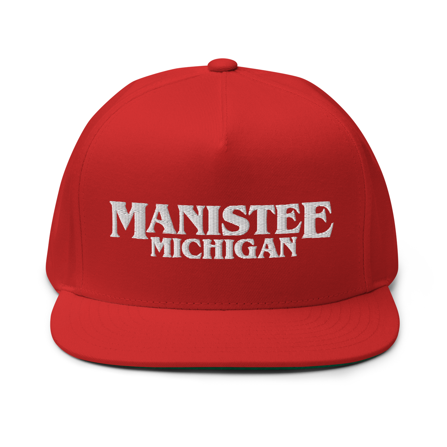 'Manistee Michigan' Flat Bill Snapback (1980s Drama Parody)