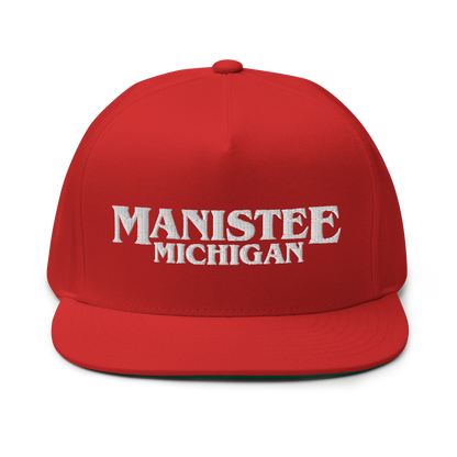 'Manistee Michigan' Flat Bill Snapback (1980s Drama Parody)