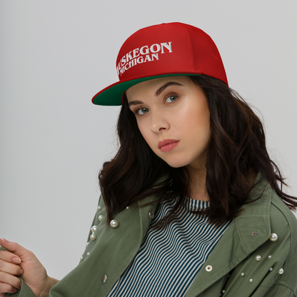 'Muskegon Michigan' Flat Bill Snapback (1980s Drama Parody)