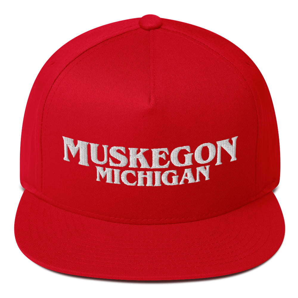 'Muskegon Michigan' Flat Bill Snapback (1980s Drama Parody)