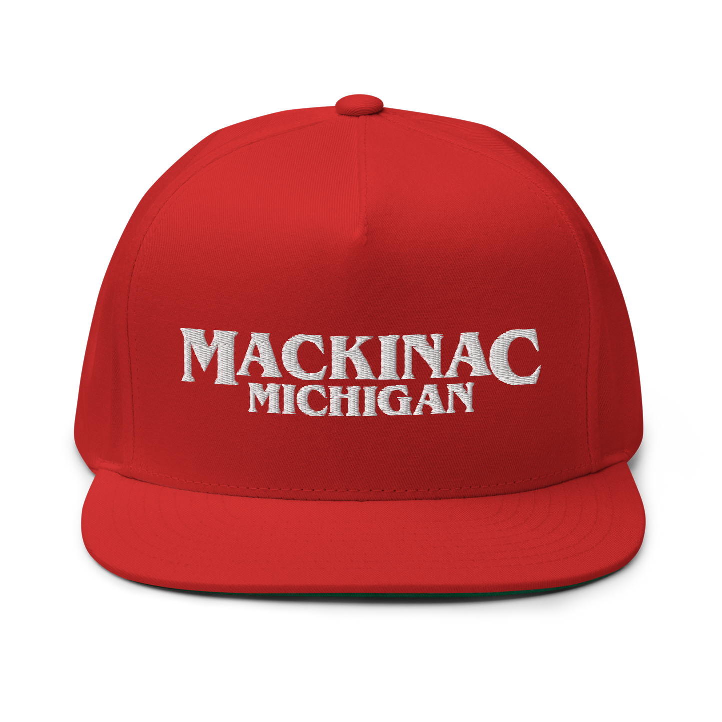 'Mackinac Michigan' Flat Bill Snapback (1980s Drama Parody)