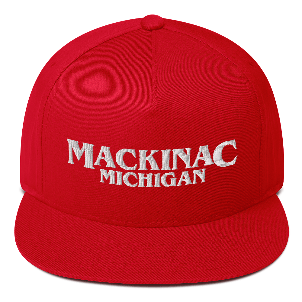 'Mackinac Michigan' Flat Bill Snapback (1980s Drama Parody)