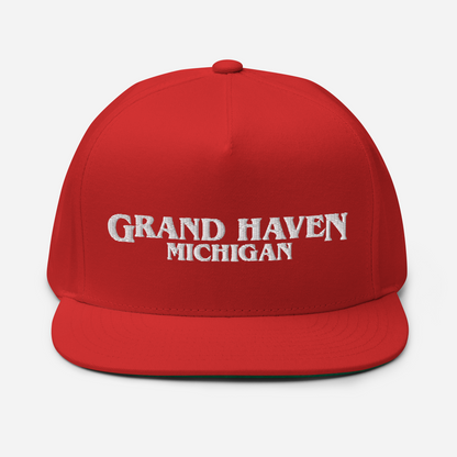 'Grand Haven Michigan' Flat Bill Snapback (1980s Drama Parody)