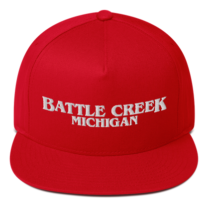 'Battle Creek Michigan' Flat Bill Snapback (1980s Drama Parody)