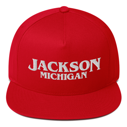 'Jackson Michigan' Flat Bill Snapback (1980s Drama Parody)