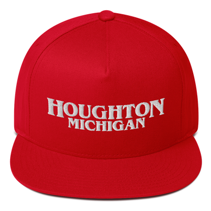 'Houghton Michigan' Flat Bill Snapback (1980s Drama Parody)