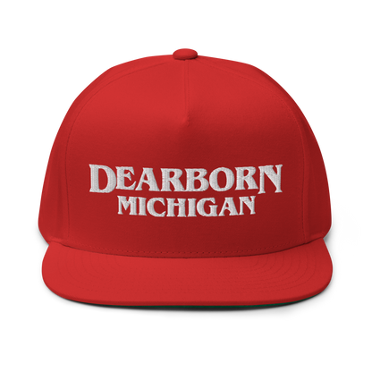 'Dearborn Michigan' Flat Bill Snapback (1980s Drama Parody)