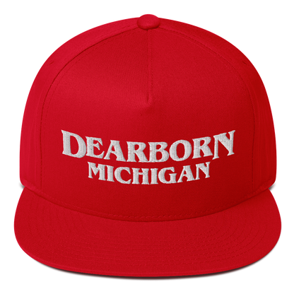 'Dearborn Michigan' Flat Bill Snapback (1980s Drama Parody)