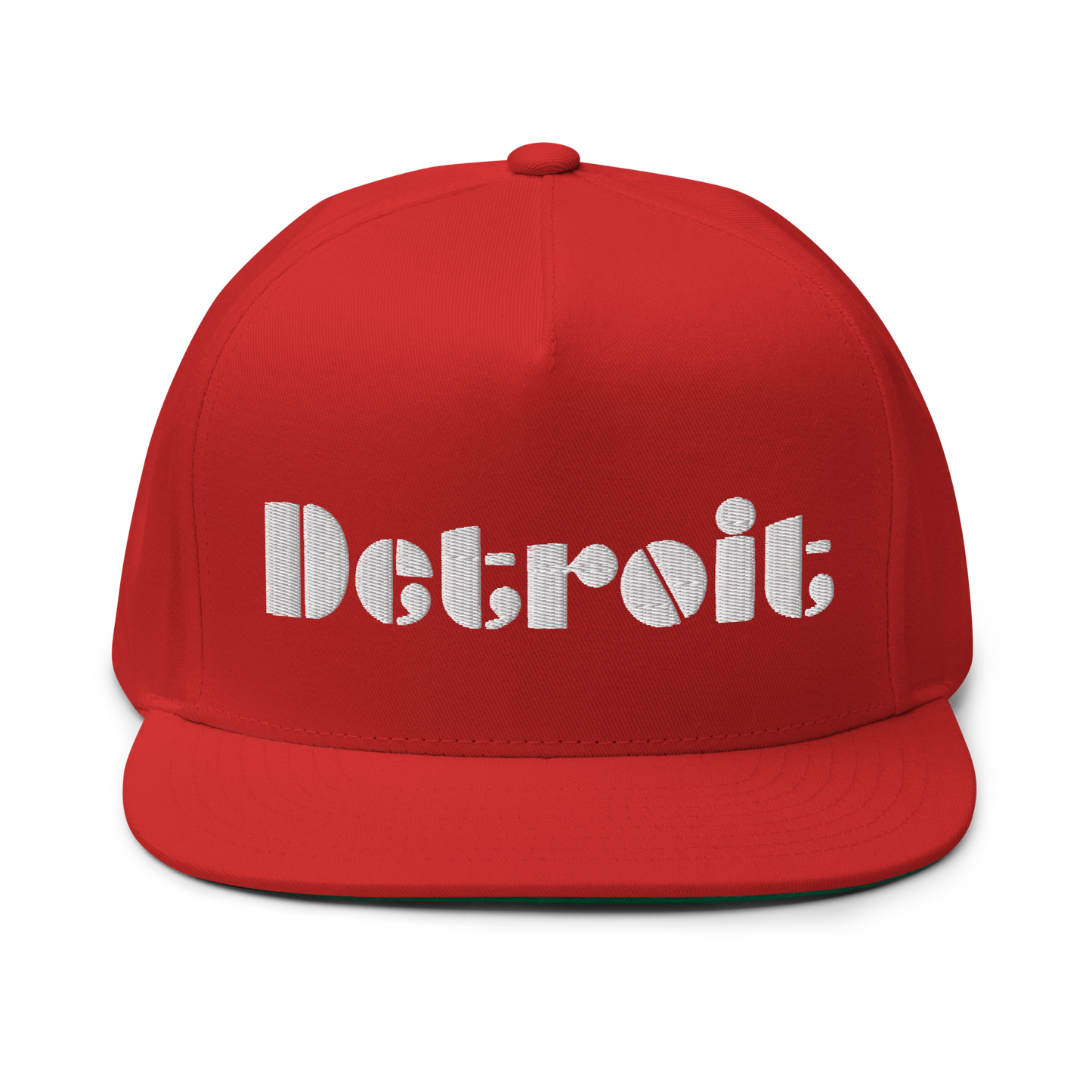 'Detroit' Flat Bill Snapback | White/Black Embridery