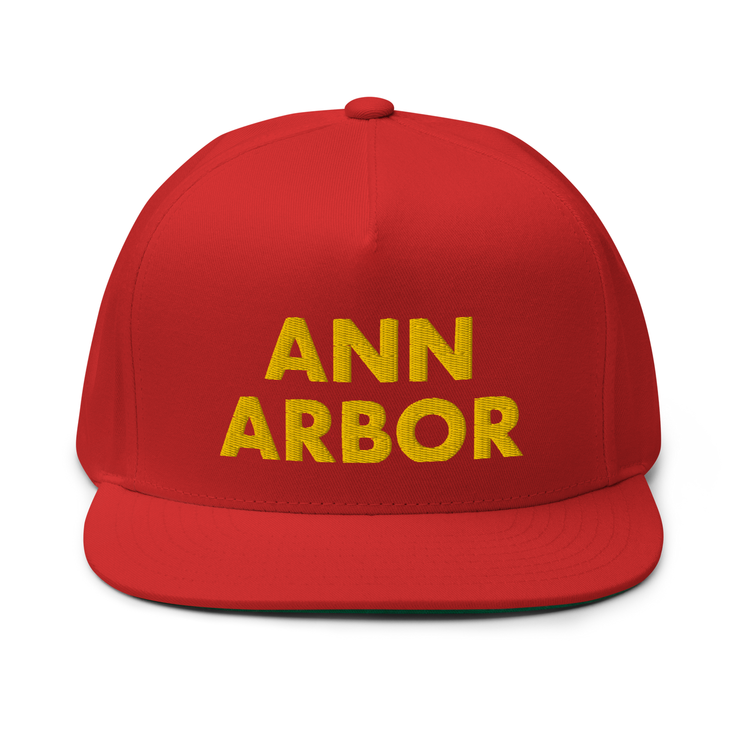 'Ann Arbor' Flat Bill Snapback | Gold Embroidery