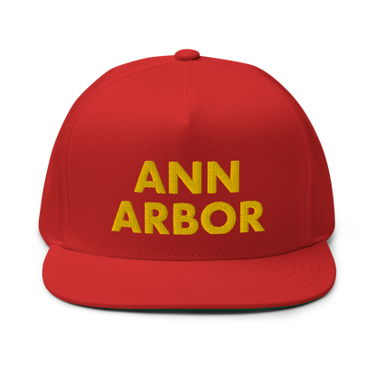 'Ann Arbor' Flat Bill Snapback | Gold Embroidery